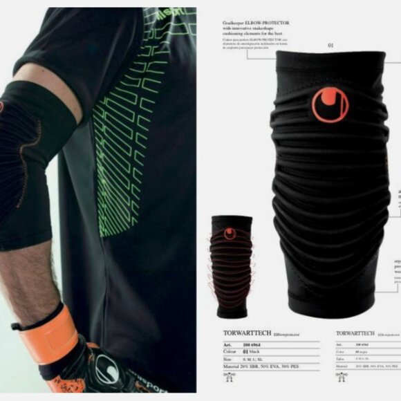Uhlsport TORWART TECH Protector Soccer Goalkeeper Elbow Protection L - Picture 2 of 2